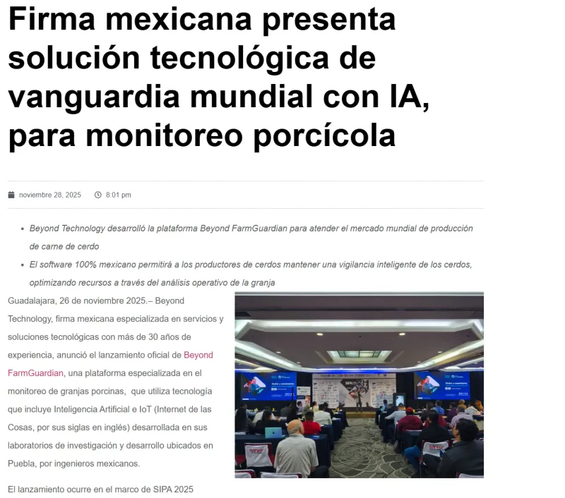 La inteligencia artificial en granjas transforma la producción.