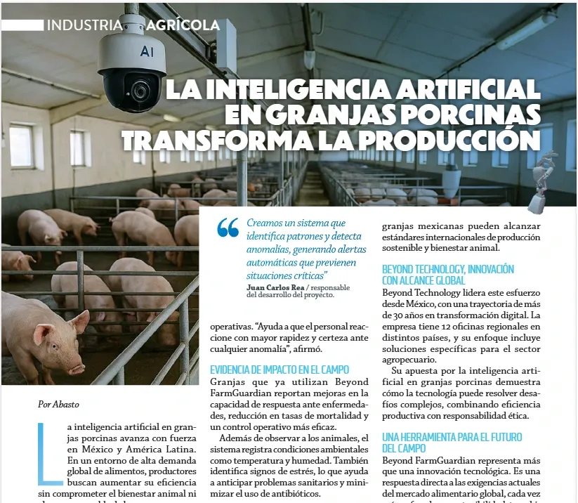 La inteligencia artificial en granjas transforma la producción.